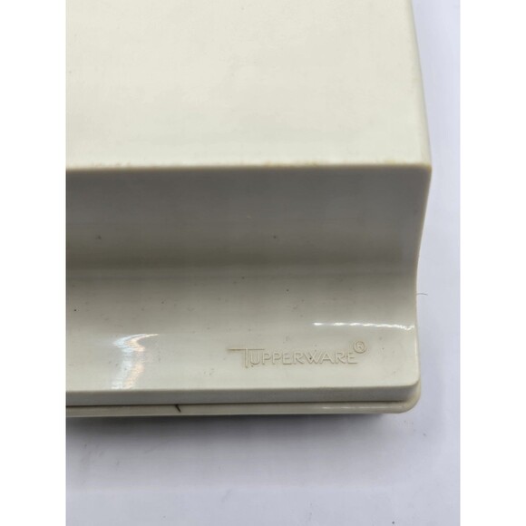 Vintage Tupperware Almond Double Stick Butter or Cream Cheese Keeper Dish w/ Lid - Picture 5 of 11